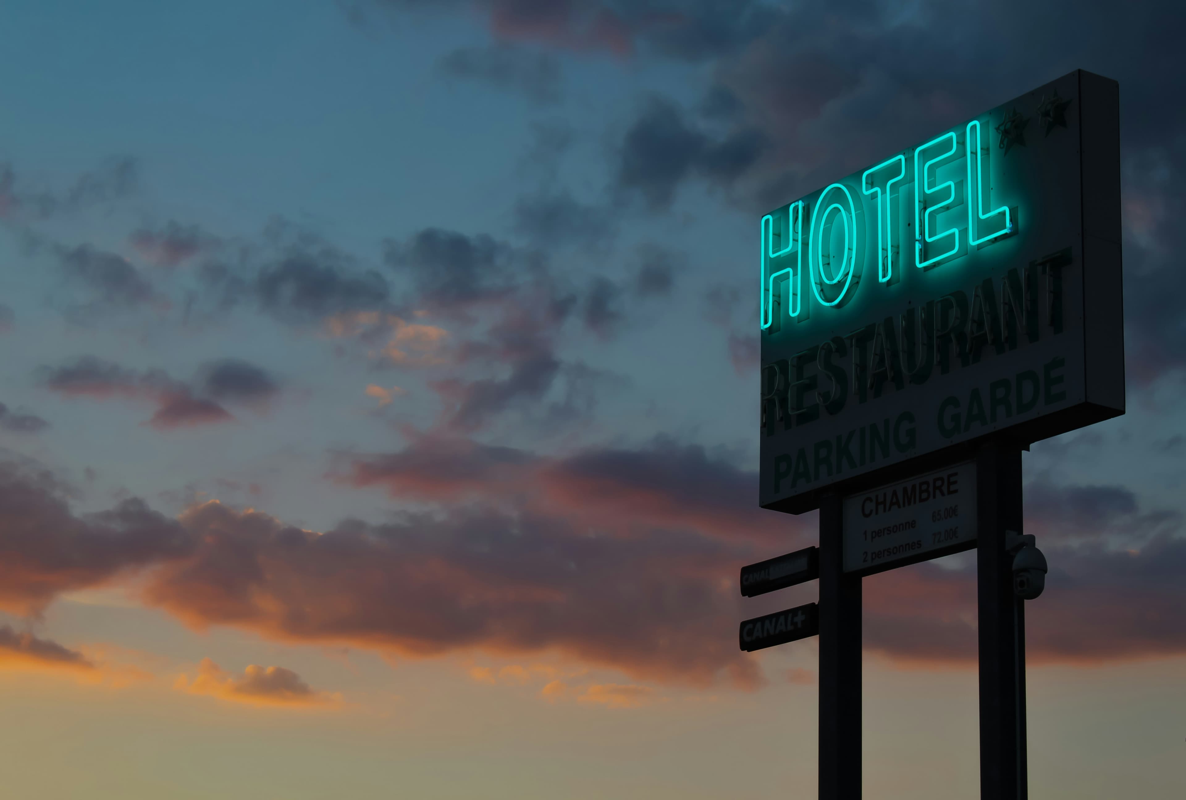 Hotel neon sign